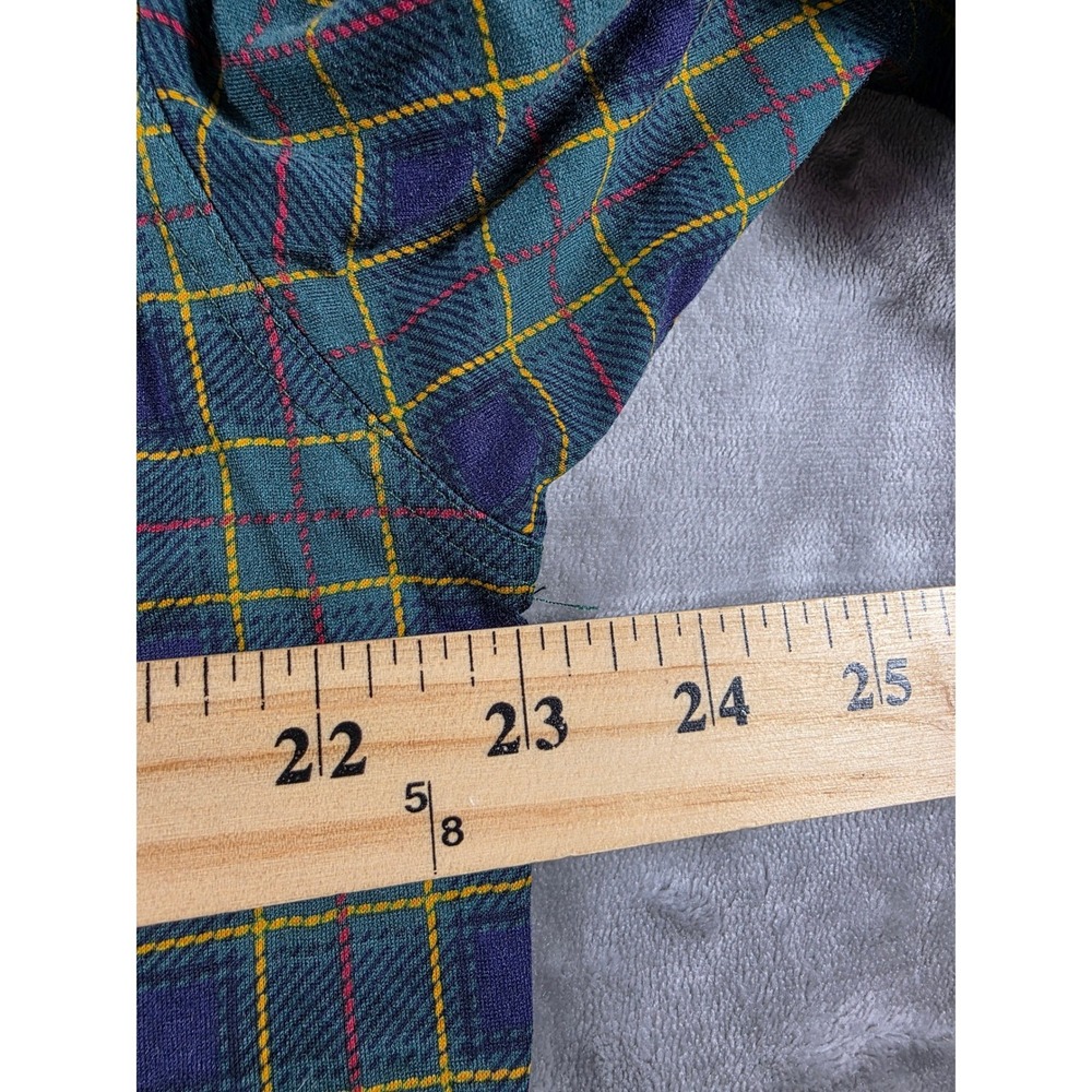 St Andrews Links Polo Shirt Mens Large Green Tartan Plaid Filo di Scozia Cotton - Picture 6 of 7